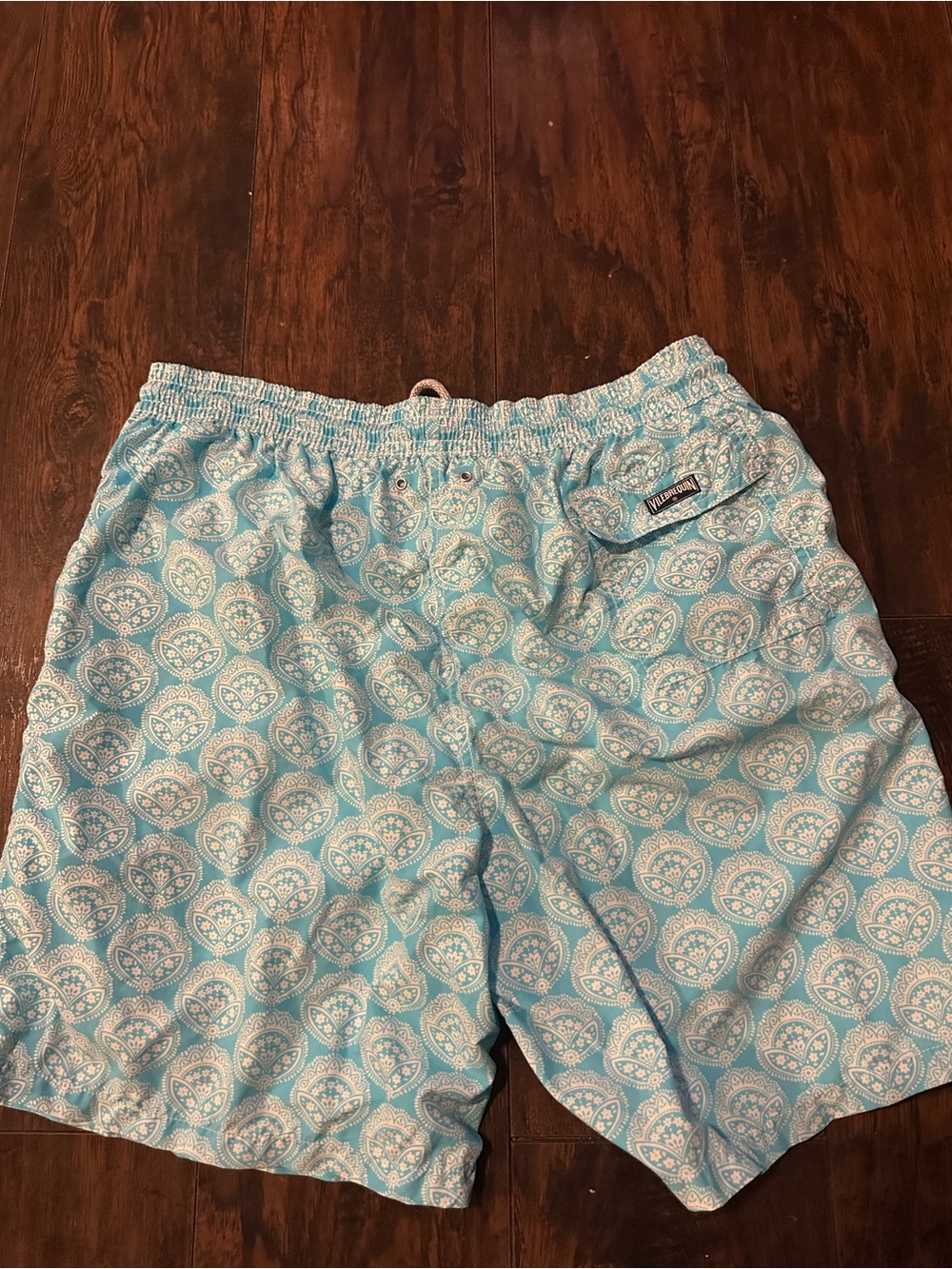 Vilebrequin Light Blue and White Medallion Swim Trunks